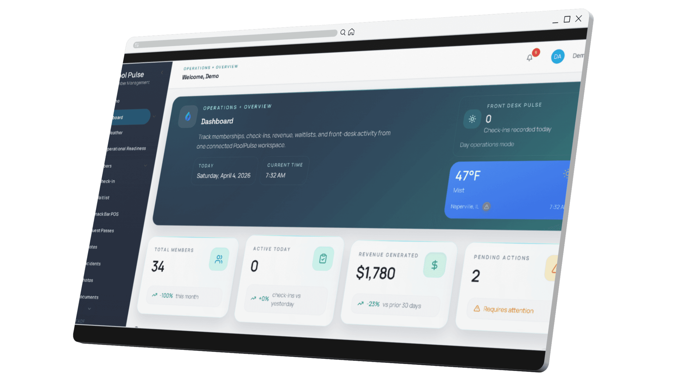 PoolPulse dashboard preview used as a placeholder product image for the migration checklist page